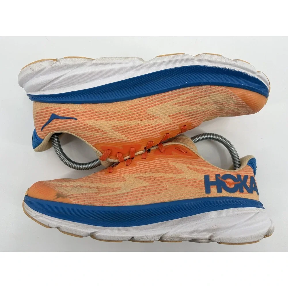 Hoka One One Youth Clifton 9 Running Comfort Orange Shoes 1131170 VOIM, 7 MD